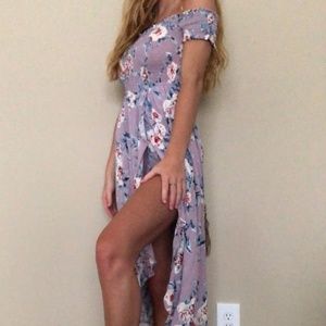 Candies maxi romper with lilac floral pattern!